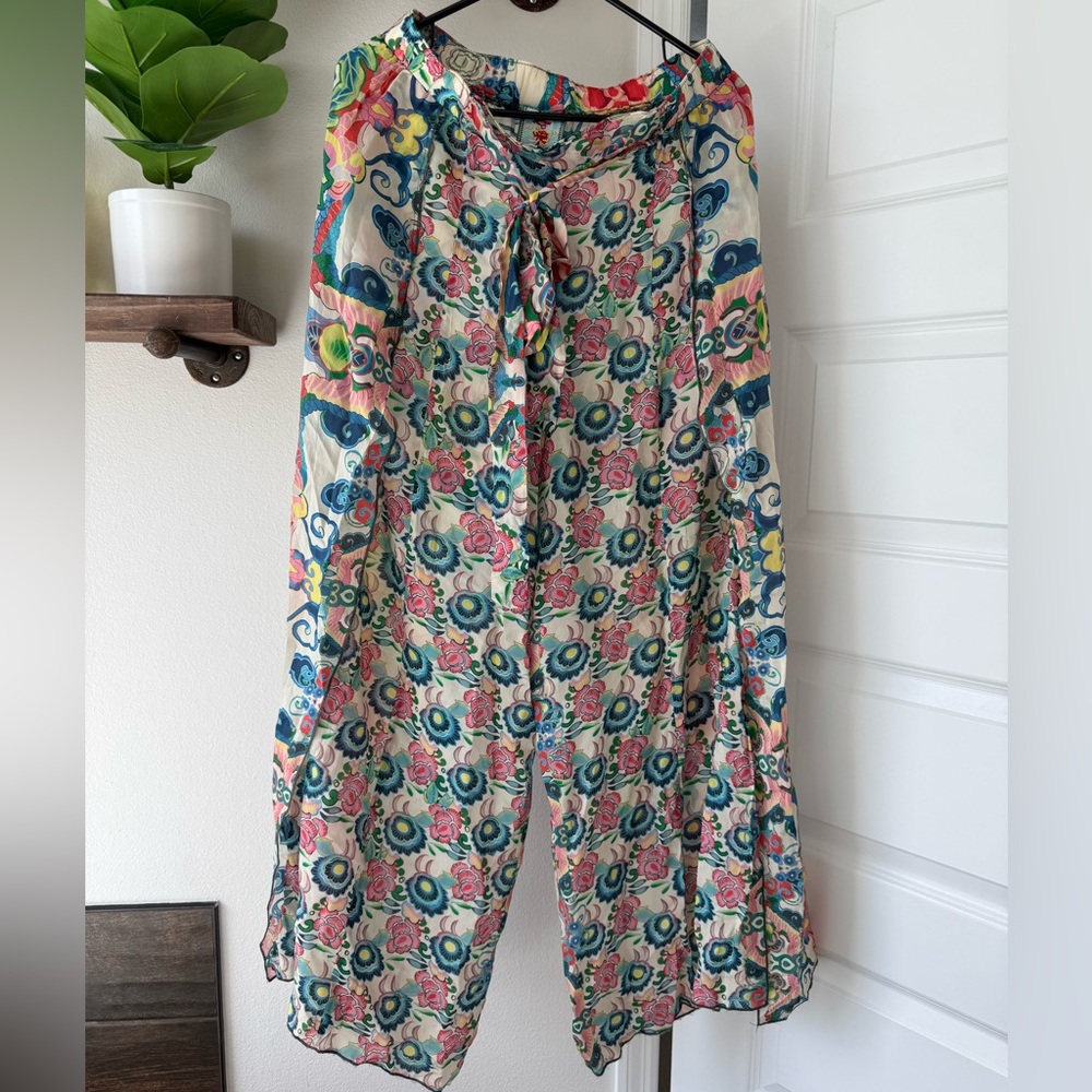 Johnny Was annia floral wide leg pant size S